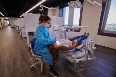 Dental Hygiene Student Working